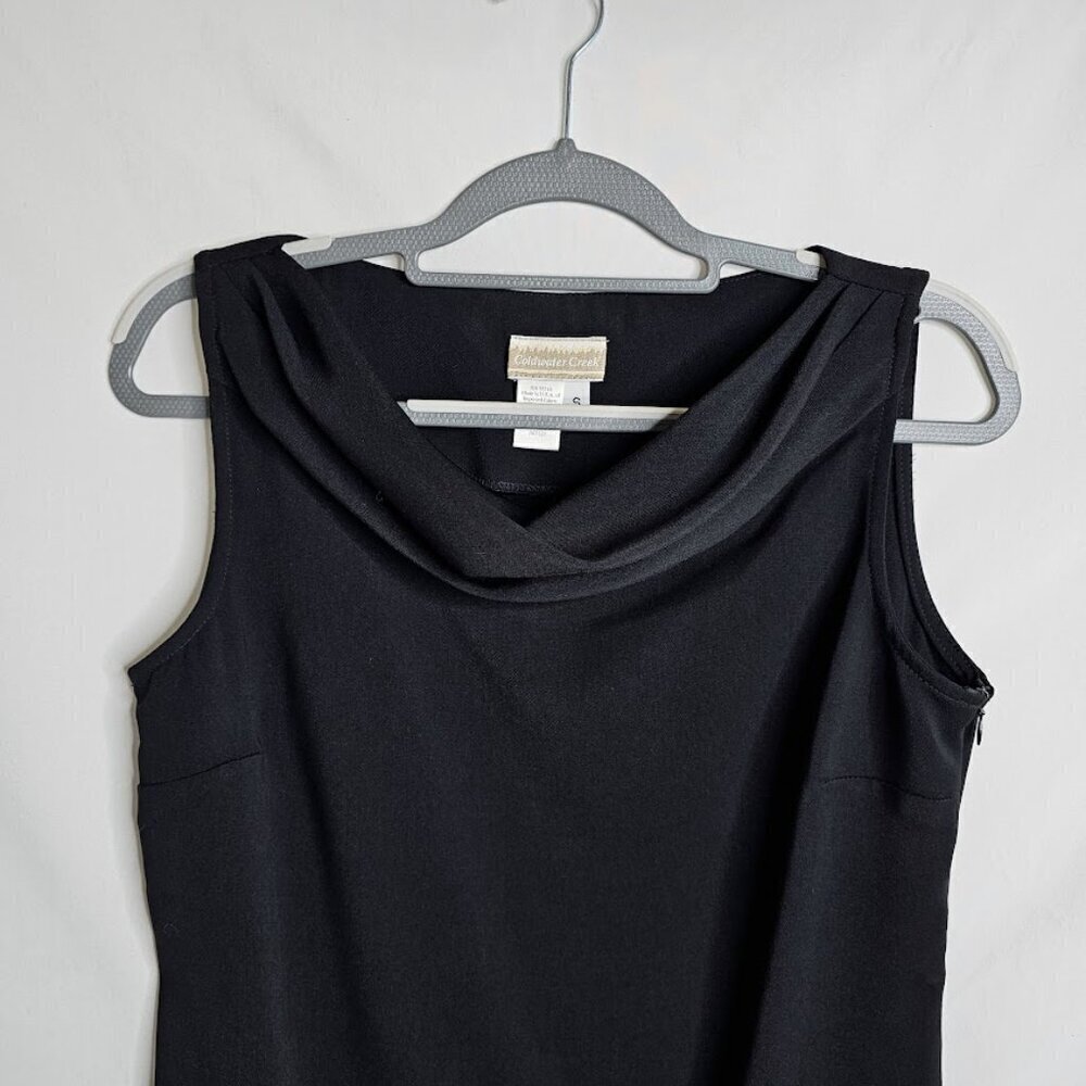 COLDWATER CREEK Y2K Dress BLACK size S Chic Elegant Minimalist Party Sleeveless - Picture 2 of 7